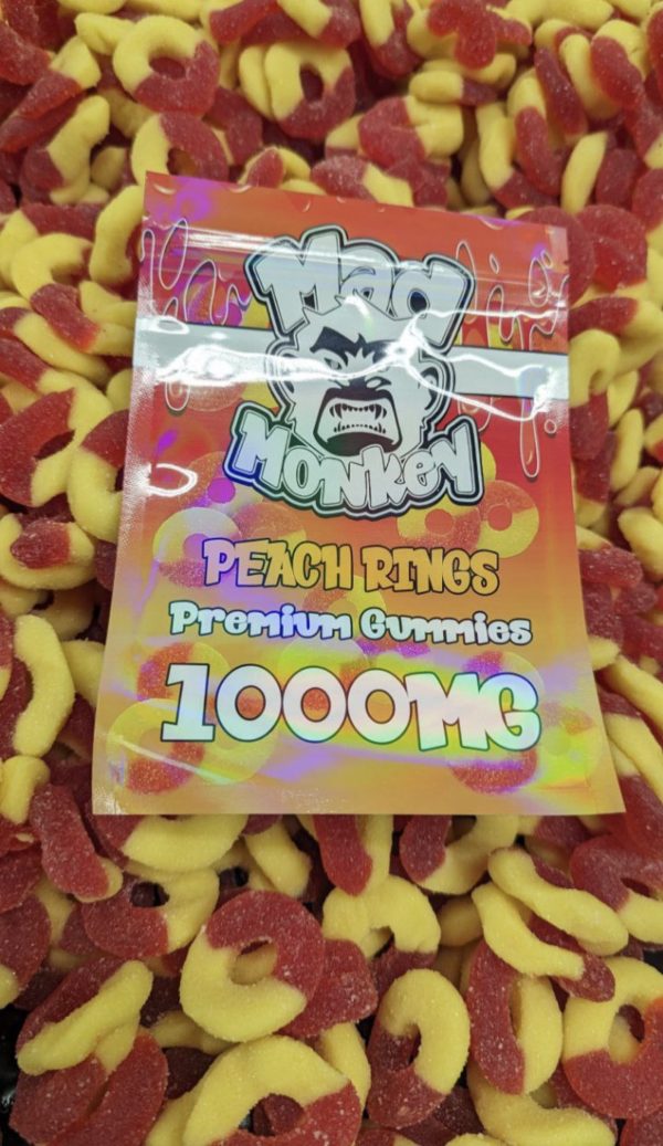 Mad Monkey Peach Rings Premium Gummies